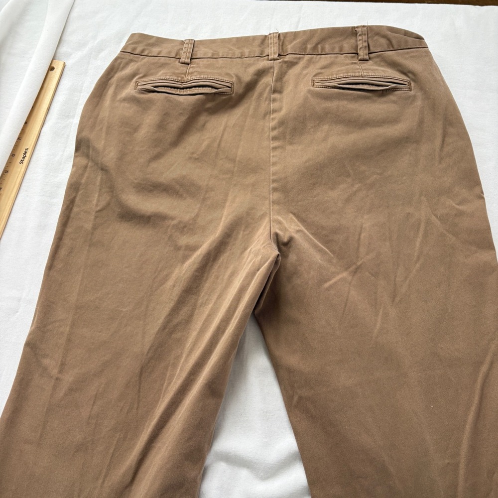Lands End Fit 2 Womens 12T Brown Chino Pants Wide Leg Cotton Stretch 421914 - Picture 9 of 10